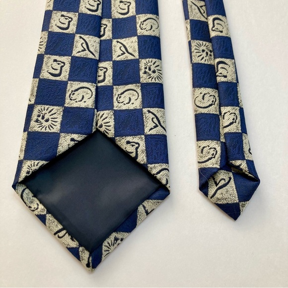 Weiss Art Australia Classic Animal Blue Checked Tie - Picture 4 of 5
